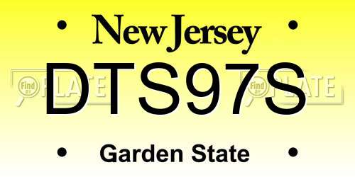 DTS97S New Jersey License Plate