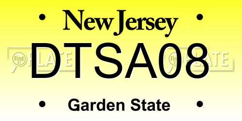 DTSA08 New Jersey License Plate