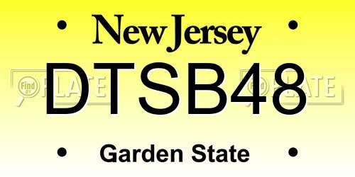 DTSB48 New Jersey License Plate