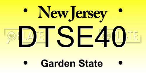DTSE40 New Jersey License Plate