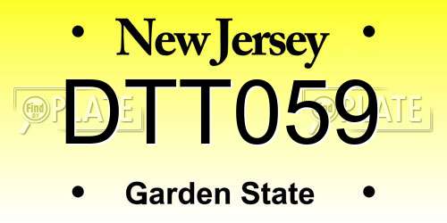 DTT059 New Jersey License Plate