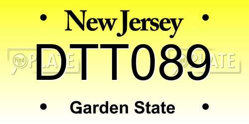 DTT089 New Jersey License Plate