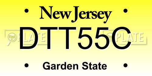 DTT55C New Jersey License Plate