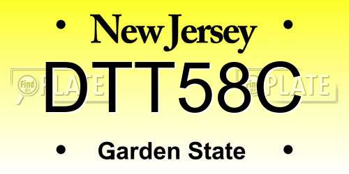 DTT58C New Jersey License Plate