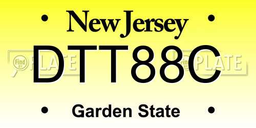 DTT88C New Jersey License Plate
