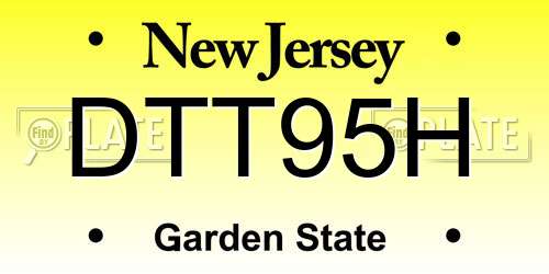 DTT95H New Jersey License Plate