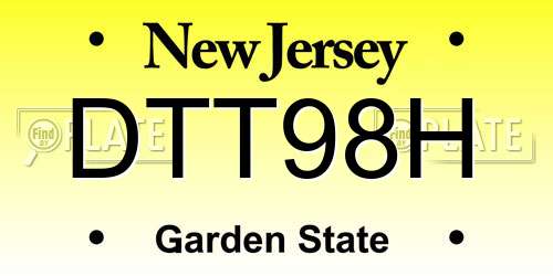 DTT98H New Jersey License Plate