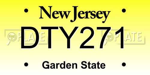 DTY271 New Jersey License Plate