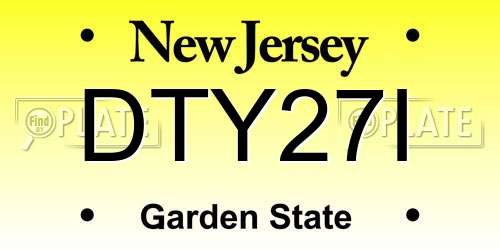 DTY27I New Jersey License Plate
