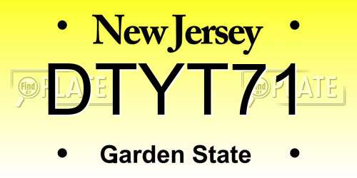 DTYT71 New Jersey License Plate
