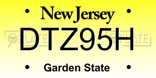 DTZ95H New Jersey License Plate