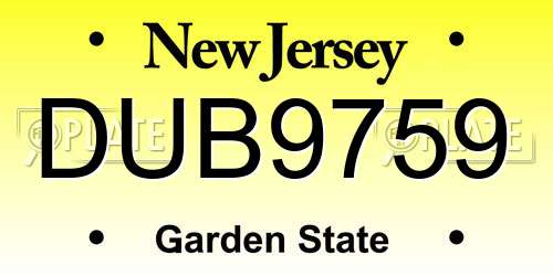 DUB9759 New Jersey License Plate