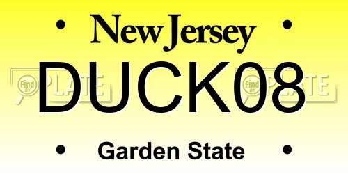 DUCK08 New Jersey License Plate