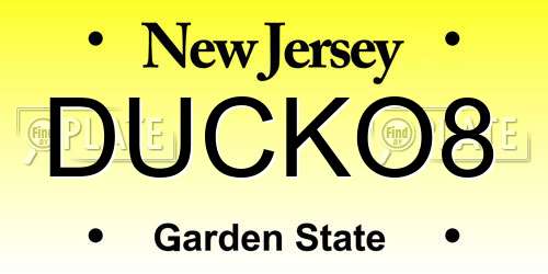 DUCKO8 New Jersey License Plate