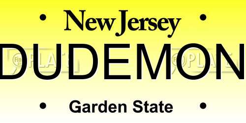 DUDEMON New Jersey License Plate