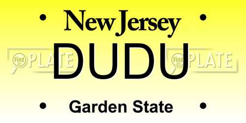 DUDU New Jersey License Plate