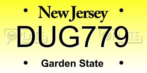 DUG779 New Jersey License Plate