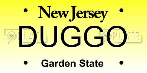 DUGGO New Jersey License Plate