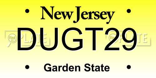 DUGT29 New Jersey License Plate