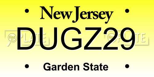 DUGZ29 New Jersey License Plate