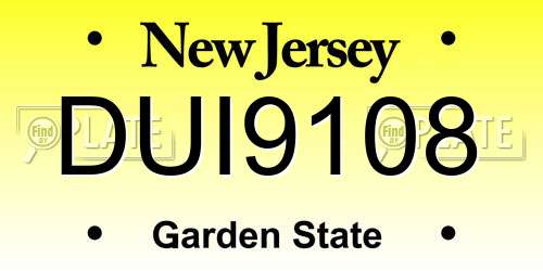 DUI9108 New Jersey License Plate