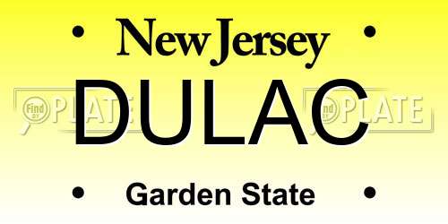 DULAC New Jersey License Plate