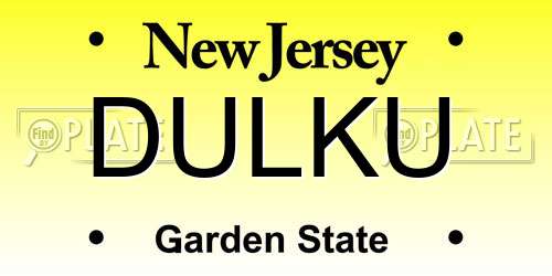 DULKU New Jersey License Plate