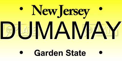 DUMAMAY New Jersey License Plate
