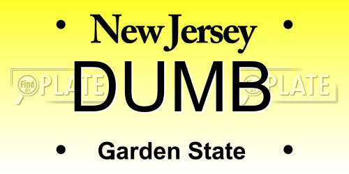 DUMB New Jersey License Plate