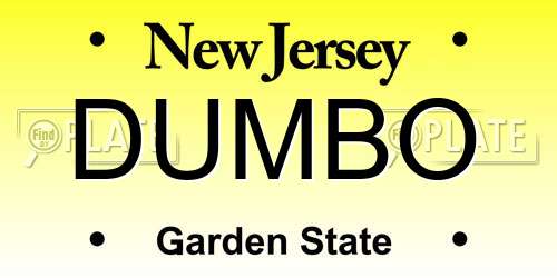 DUMBO New Jersey License Plate