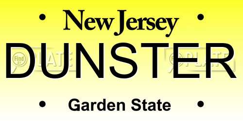 DUNSTER New Jersey License Plate