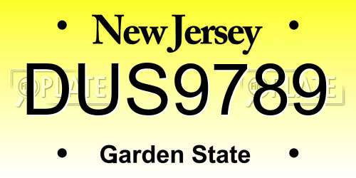 DUS9789 New Jersey License Plate