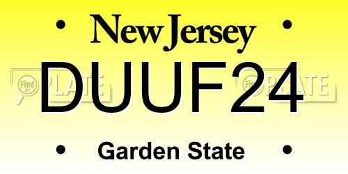 DUUF24 New Jersey License Plate