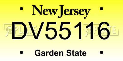 DV55116 New Jersey License Plate