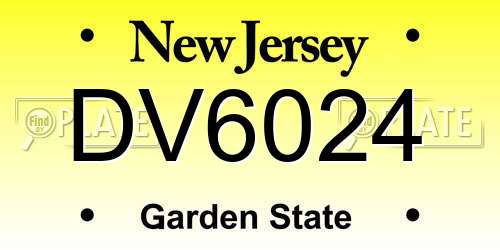 DV6024 New Jersey License Plate