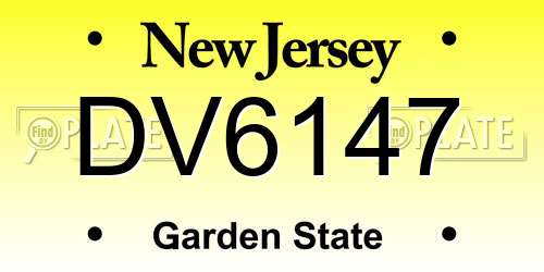 DV6147 New Jersey License Plate