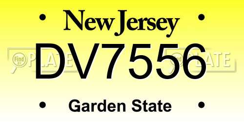 DV7556 New Jersey License Plate