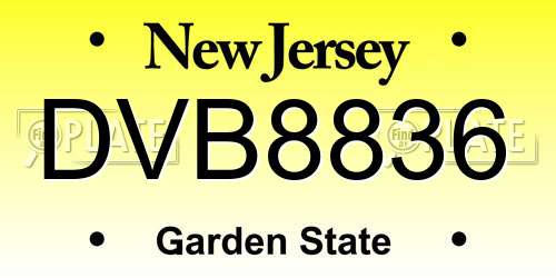 DVB8836 New Jersey License Plate