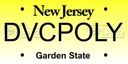 DVCPOLY New Jersey License Plate