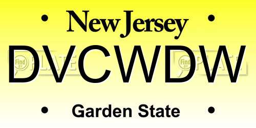 DVCWDW New Jersey License Plate