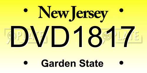 DVD1817 New Jersey License Plate