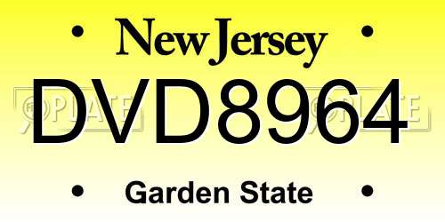 DVD8964 New Jersey License Plate