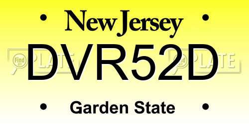 DVR52D New Jersey License Plate