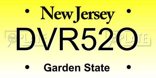 DVR52O New Jersey License Plate
