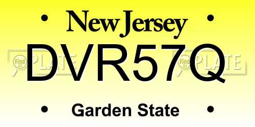 DVR57Q New Jersey License Plate
