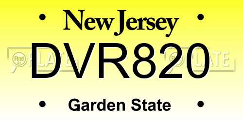 DVR820 New Jersey License Plate