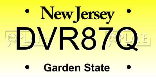 DVR87Q New Jersey License Plate