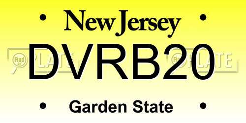 DVRB20 New Jersey License Plate