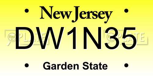 DW1N35 New Jersey License Plate