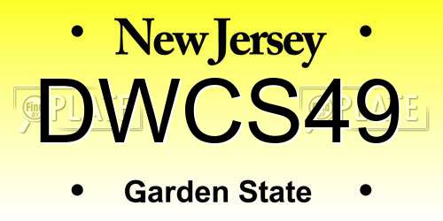DWCS49 New Jersey License Plate